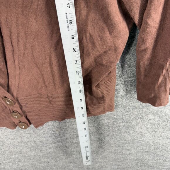 Worthington Cardigan Women 3X Plus Brown Button Up V-Neck Long Sleeve Rayon - Picture 5 of 6